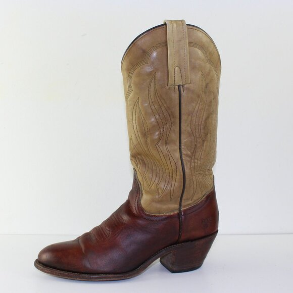 Frye Two Tone Leather Western Cowboy Boots Women (6.5 US) - Picture 5 of 11